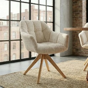 Scaun pivotant PAPILLON tesatura chenille/ stejar