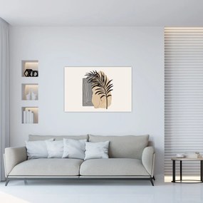 Tablou - Abstracție cu frunze tropicale N⁰3 (90x60 cm)