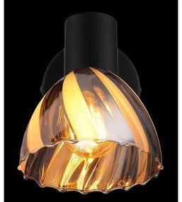 Aplica metal negru sticla fumurie ZACHERY