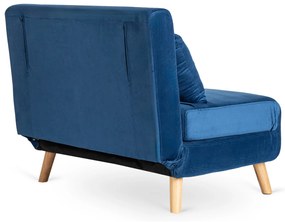 JAKS Fotoliu extensibil Marry 2 velur albastru închis