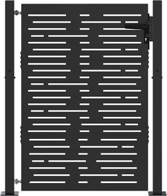 vidaXL Poartă de grădină Negru 110 x 130 cm Oțel vopsit electrostatic