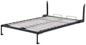 Kit somiera demontabila rabatabila, 2 randuri, 1400 | 1600 x 2000 mm, lamele lemn stratificat, negru (Dimensiuni: 1400x2000 mm)