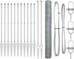 vidaXL Stâlp de gard. Argintiu 25 x 1,4 m (plasă de 36 mm) Oțel