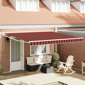vidaXL Marchiza retractabilă manuală Galben și portocaliu 400 × 350 cm