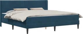 vidaXL Cadru de pat cu saltea albastru 200 x 200 cm Catifea