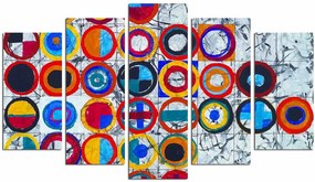 Set 5 tablouri 5ABSMDF-49, multicolor, 110x60 cm