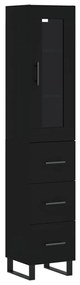 3199258 vidaXL Dulap înalt, negru, 34,5x34x180 cm, lemn prelucrat