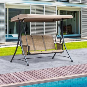Balansoar de Gradina Outsunny cu 3 scaune Acoperis, Buzunare de depozitare | Aosom Romania