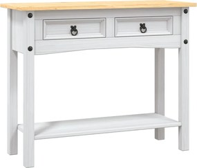 vidaXL Masă consolă, alb, 90 x 34,5 x 73 cm, pin mexican, gama Corona