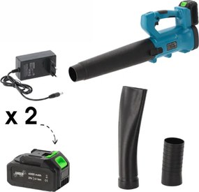 Suflantă de frunze fără fir cu 2 baterii și încărcător