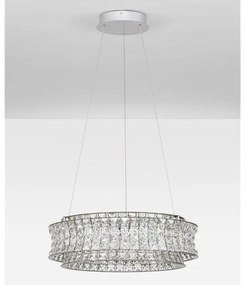 Lustra suspendata LED crom, cristale sticla CELYSIA 60cm