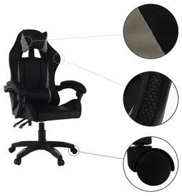 Scaun de birou / joc, gri / negru, JUKA