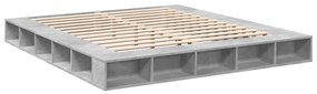 3280457 vidaXL Cadru de pat, gri beton, 180x200 cm, lemn prelucrat