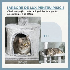 PawHut Copac pentru Pisici de Interior Turn de Joaca Centru de Activitati de Escaladare Turn de Zgariere Apartament Perne Inaltime Reglabilaaccesorii animale feline sala de gimnastica pisoi lounge mobila sufragerie | Aosom Romania