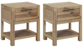vidaXL Noptiere cu sertare, 2 buc., 40x30x48 cm, lemn masiv de acacia