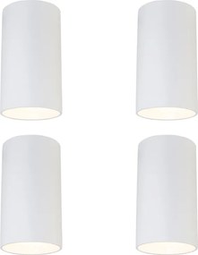 Set de 4 spoturi moderne albe montate la suprafață 5,5 cm GU10 50 mm - Tuba