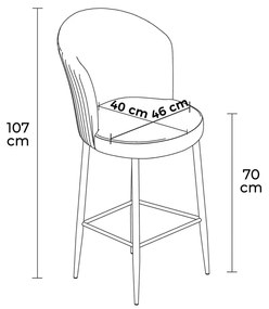 Set de scaune de bar Fora Grey and White, 2 buc.