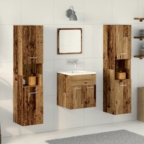 vidaXL Set mobilier baie 4 piese - Lemn vechi din lemn ingineresc