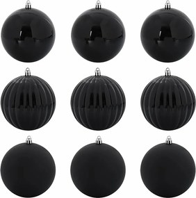 vidaXL Set de ornamente de Crăciun XL 9 pcs Negru Plastic