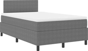 vidaXL Pat cu arc LED cu headboard Gri deschis și alb. 120 x 190 cm