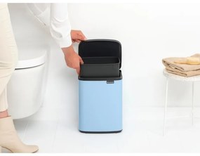 Cos de gunoi Brabantia Bo Small 1006631, 7 L, Deschidere lina si silențioasa, Baza antiderapanta, Albastru deschis