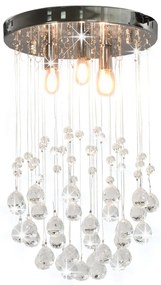 vidaXL Lustră cu mărgele de cristal, argintiu, sferă, 3 x bec G9