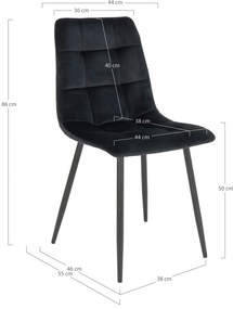 Middelfart dining scaun negru