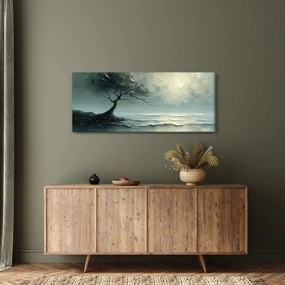 Tablou - pictură în ulei de un copac cu oceanul (120x50 cm)