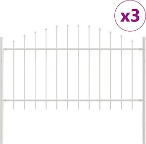 vidaXL Gard de Grădină 3 pcs Alb 170 x 140 cm
