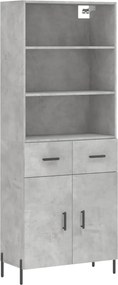 vidaXL Dulap înalt, gri beton, 69,5x34x180, lemn compozit