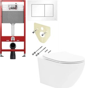 Pachet vas wc Rune Ivaldi, capac slim softclose si rezervor TECEbase si clapeta TECEnow alb