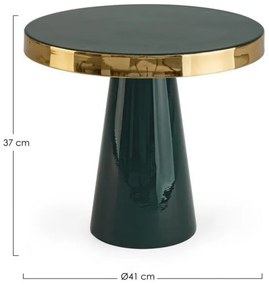 Masuta de cafea aurie/verde inchis din metal, ∅ 41 cm, Nandika Bizzotto