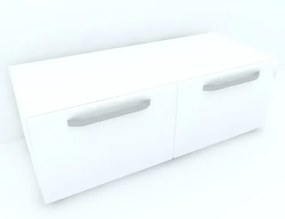 Armonia Comoda alba cu 2 sertare cu manere fronturi MDF Alb Lucios