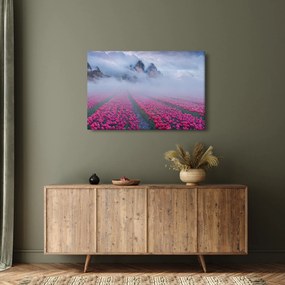 Tablou - Peisaj cu câmpuri de lalele (90x60 cm)