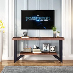 Comoda tv cu picioare metal Homs 140 cm, nuc-negru,30403