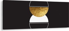Tablou - Abstracție de aur și negru N⁰2 (120x50 cm)