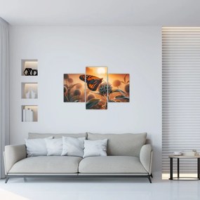 Tablou – Fluture în soare apunând (90x60 cm)