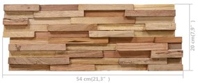 Panouri placare pereti 3D, 10 buc., 1,08 m  , lemn masiv de tec 10, 54 x 20 x 2 cm