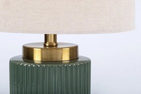 Lampa de masa ceramica verde abajur alb Glovy