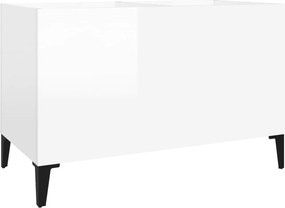 vidaXL Dulap pt discuri, alb extralucios 74,5x38x48 cm lemn prelucrat