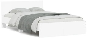 3207504 vidaXL Cadru de pat cu tăblie, alb, 135x190 cm