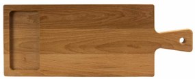 Tocator lemn, cu maner, Cesiro, 490x190x20 mm, Maro natur