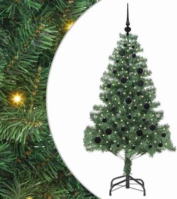 vidaXL Brad de Crăciun cu 150 LED cu suport Verde 150 cm PVC