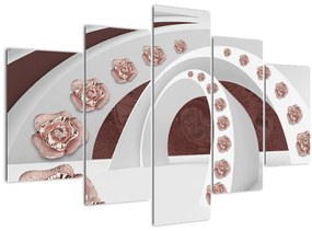 Tablou - Arcade 3D cu flori (150x105 cm)