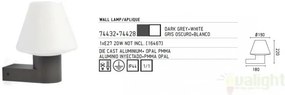 Aplica de perete exterior 74432+glob 74428 Mistu