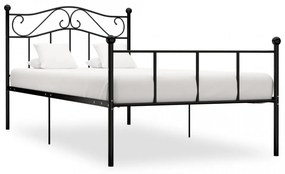 Cadru de pat, negru, 90 x 200 cm, metal