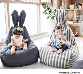 Fotoliu tip sac, alb/gri, LAPIN