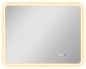 HOMCOM Oglindă de baie LED bluetooth 70 x 90 cm interruptor tactil lumină reglabilă 3 culori anti-abur memorie argintiu | Aosom Romania