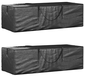 vidaXL Genți depozitare brad de Crăciun, 2 buc., negru, polietilenă