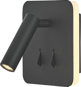 Aplica perete lumina ambientala, spot directionabil CAYMAN negru mat